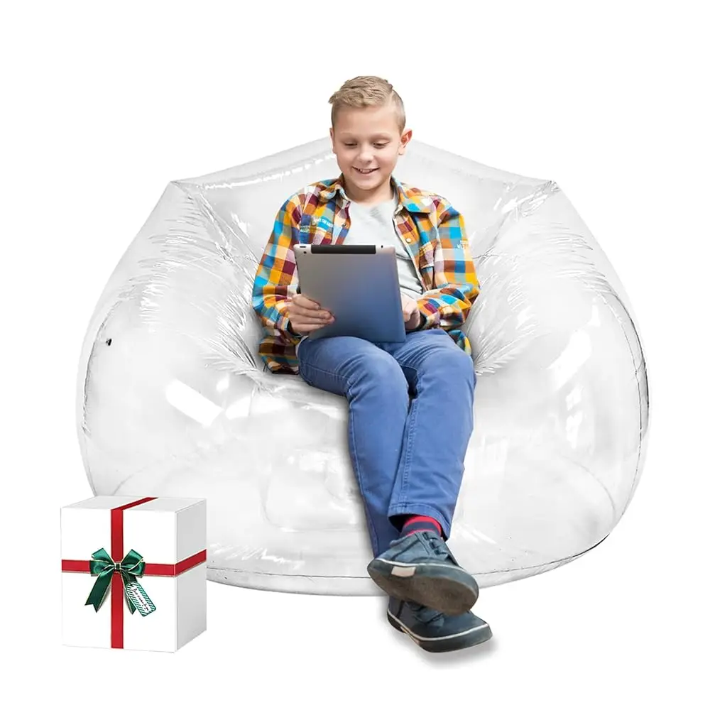 

Inflatable Transparent Sofa Chair - Portable Lounge Couch And Bean Bag For Camping, Movie Nights, Parties, Kids' Rooms, Game