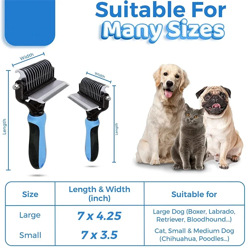 Professional Pet Hair Comb Dog Hair Brush Depilator, Pet Hair Trimming Stripping Comb Set Kitten Comb