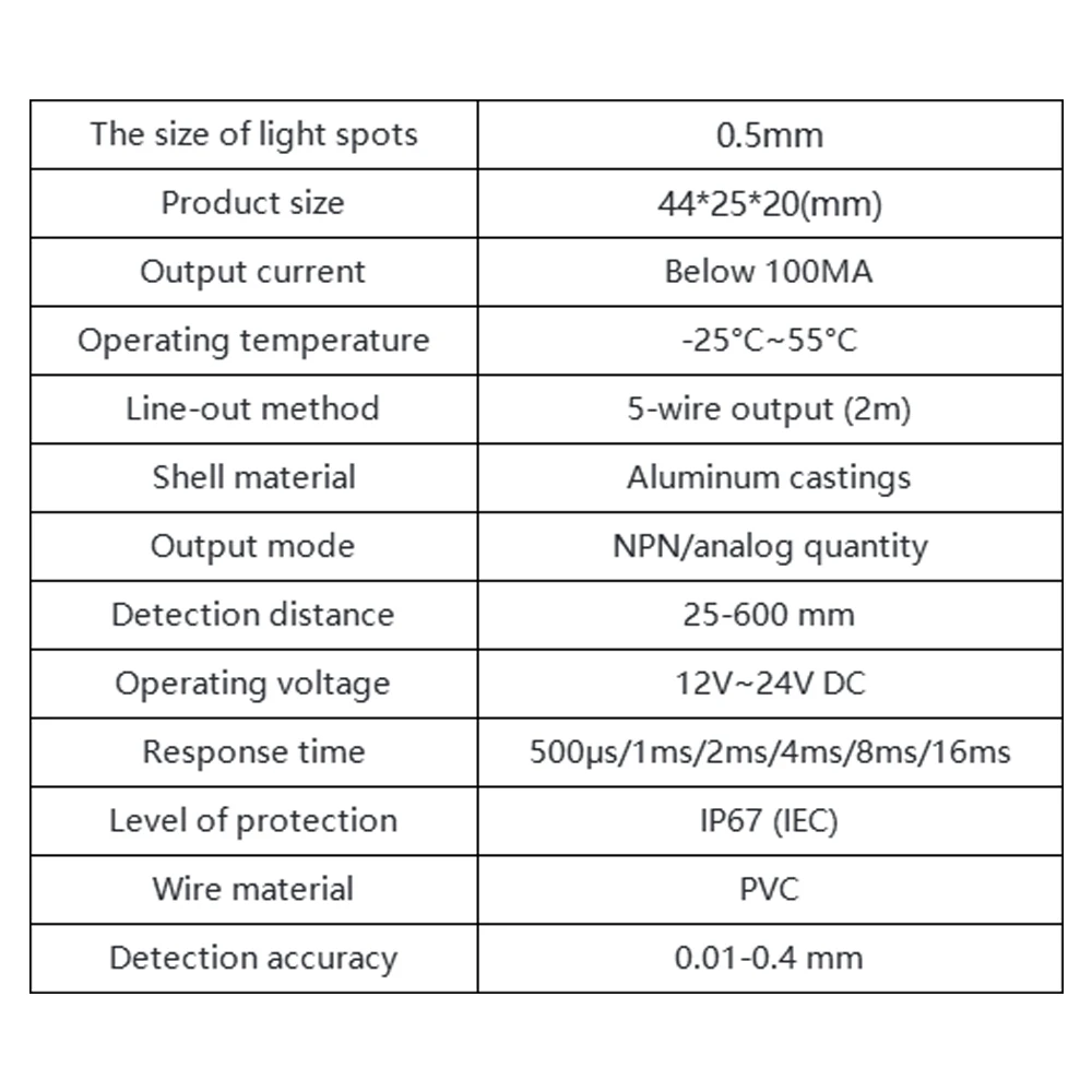 Laser Displacement Sensor for Measuring Thickness Height 25mm-800mm Infrared Ranging Transmitter Switching Volume Analog RS485