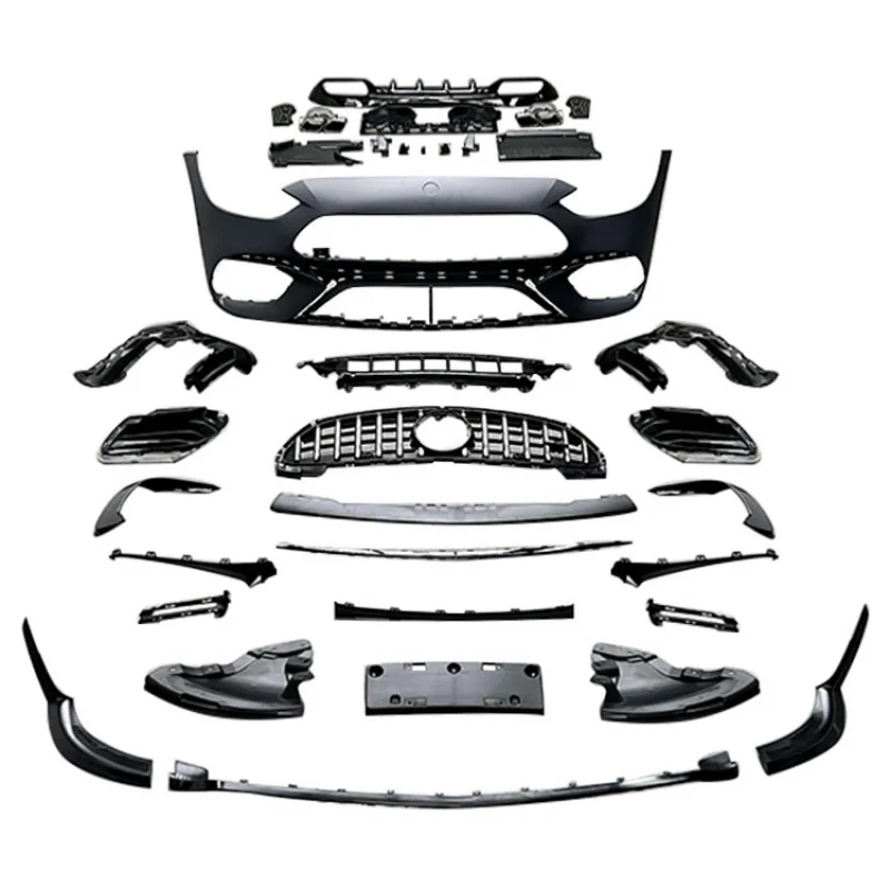 

Hot Selling C63 P Style Car Accessories Auto Parts Lip Grille Front Bumper Body Kit for C Class W206 2021+