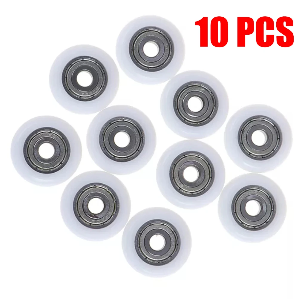 10Pc Shower Door Roller Runner Wheel Replacement White Shower Room Pulley 19-25mm Wheel Diameter For Household Shower Enclosures