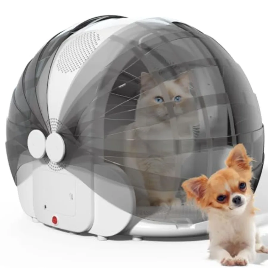 

Foldable Automatic Pet Dryer Box for Cats and Small DogsUltra Quiet Cat Hair Dryer with 8 High Velocity Fans 360 Drying Tempera