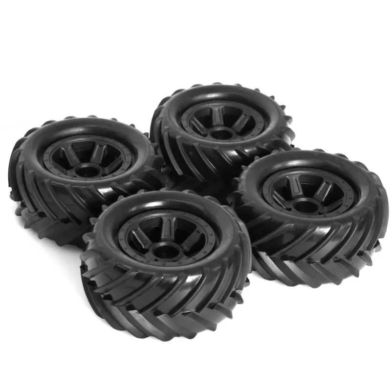 Monster Truck Bumosquito Tires Wheel, 90mm Hex, 12mm, Trxs E-Revo MJX 16207 16208 SCY 16101 HBX 1/16 RC Car Upgrade Parts, 4PCs