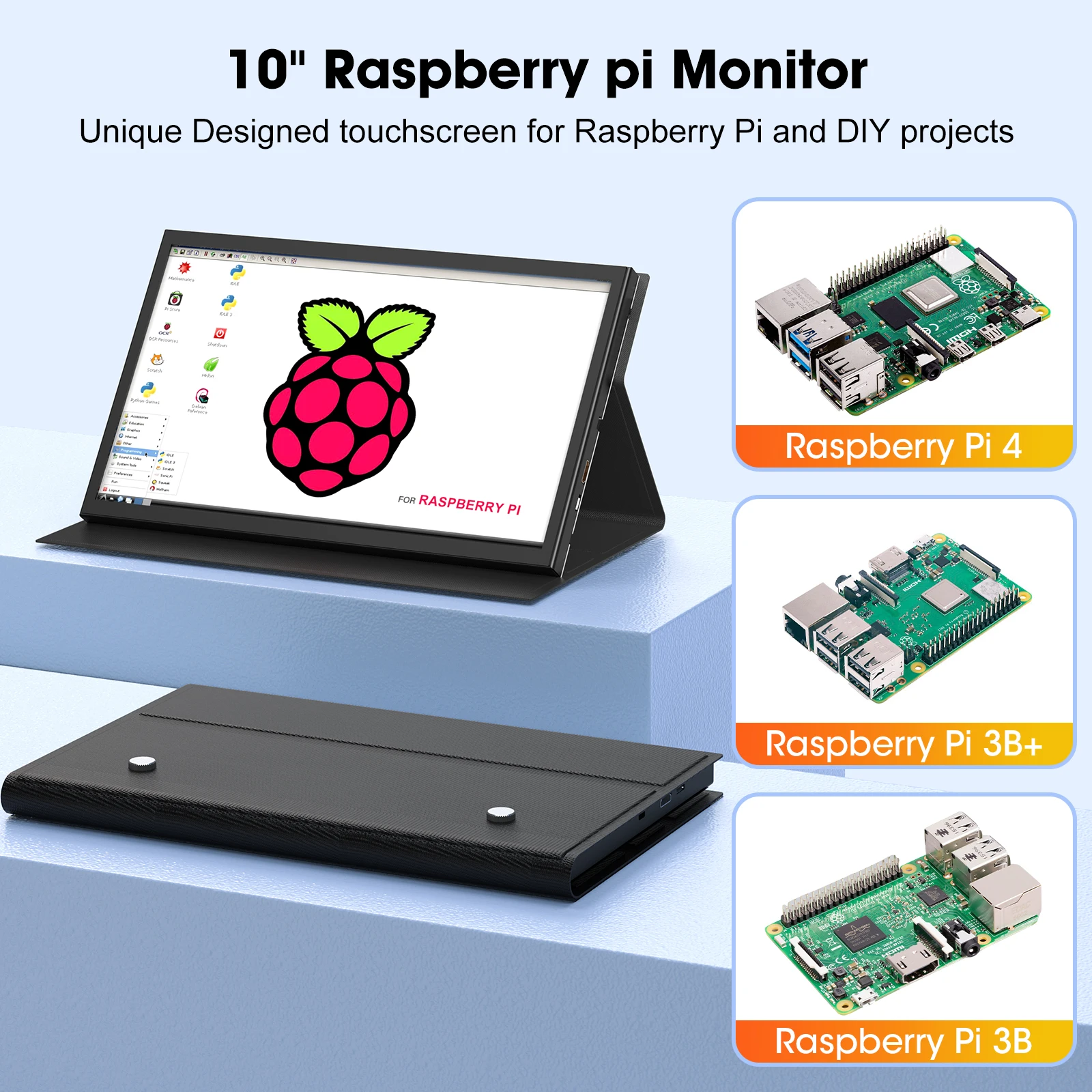 Imagem -02 - Miktver Driver Livre 10.1 Polegada Tela de Toque Capacitivo 1024*600 Portátil Hdmi Gaming Monitor 3ms Resposta Compatível Raspberry pi