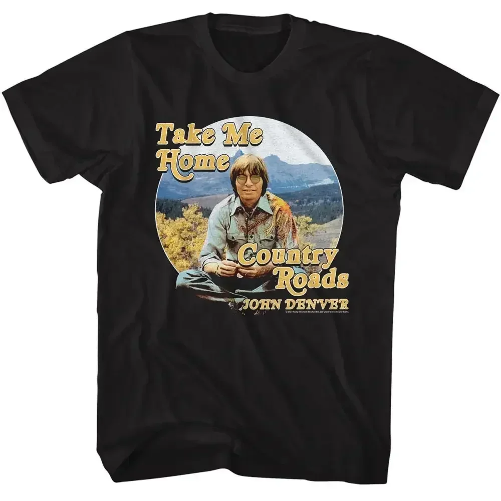 John Denver Take Me Home Country Roads Black T Shirt