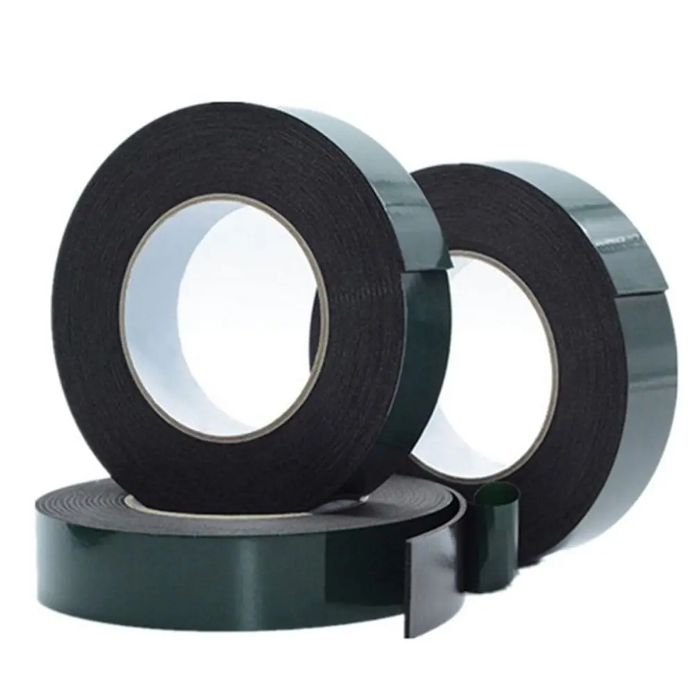 10M/Roll 10/20mm Width Double Sided Tape Strong Self Adhesive PE Foam Tape Sponge Strip Fixed Pasted Tapes Green Film Black