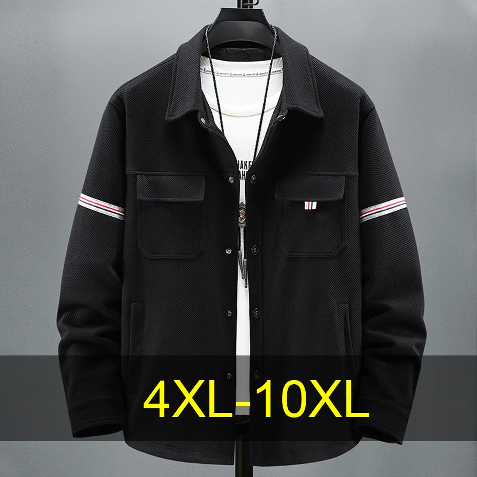 

10XL Plus Size Jacket Men Spring Autumn Button Jacket Cargo Coat Male Big Size 10XL Outdoor Outerwear