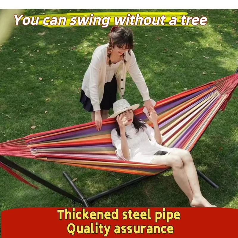 Hammock outdoor goat horn frame reinforcement and stability net bed outdoor canvas swing camping disassembly and portability