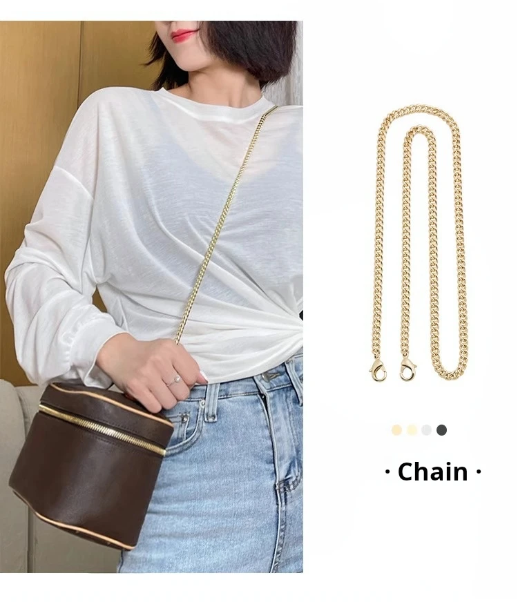 Chain strap Golden Bag Chain Accessories Metal Extension Chains Underarm Crossbody Shoulder Belt Replacement For Women's Bag