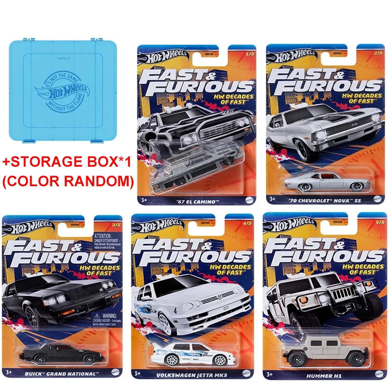 Hot Wheels Car Fast & Furious HW Decades of Fast Boy Toy 1/64 Diecast Chevrolet NOVA SS Volkswagen Jetta MK3 Camino Buick Hummer