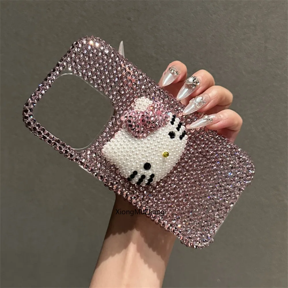 Niedliche Cartoon Sanrio Hello Kitty Blinkende Rosa Diamant-Hülle für Samsung S24 Plus S25 Ultra S25 Edge S23 FE S22 S21 S20 S26 Ultra – Detail 10