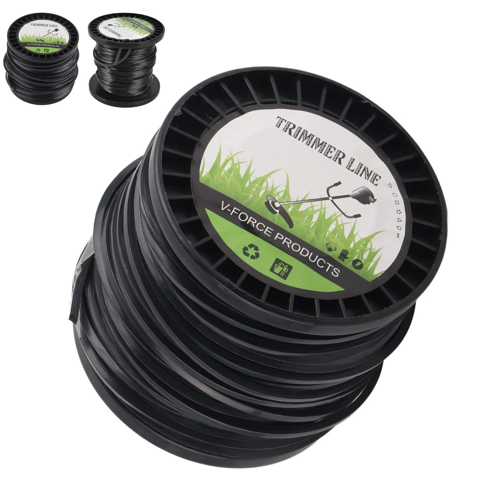 

Квадратная леска для триммера, низкошумная, черная, 3,3 мм, для быстрого размотывания, для большинства газонокосилок и сельскохозяйственной техники