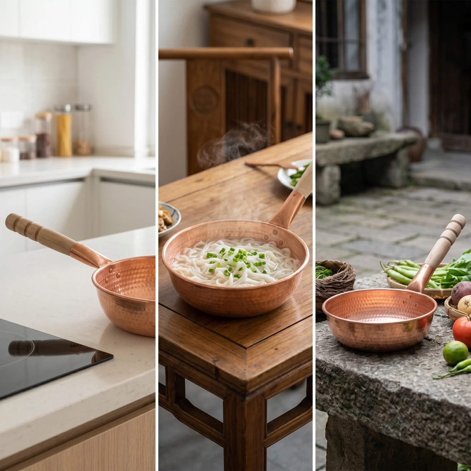 Copper Pot with Wooden Handle - Home Cooking Gas recension och pris