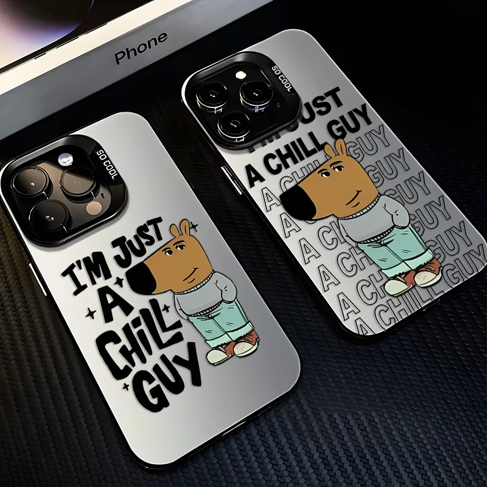 Hot I'm Just A Chill Guy Phone Case For IPhone 16 15 14 13 12 11 Mini Pro Max X XR XSMAX 8 7 Plus Anti Fall Matte Back Cover