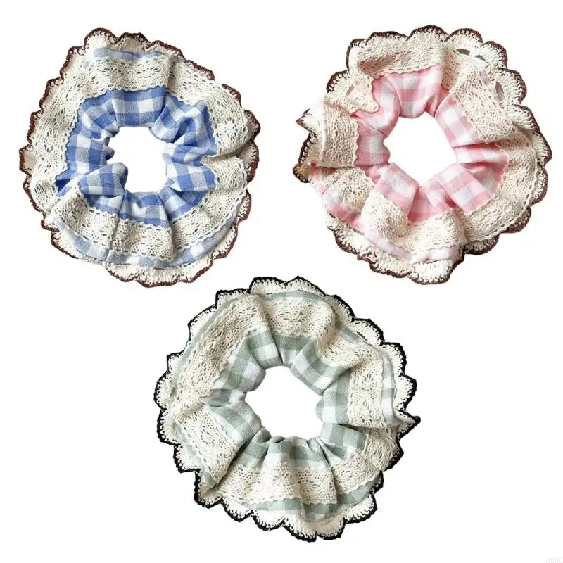 N80C Oversized Lace Scrunchies Hair Bun Scrunchy Lady Hair Styling Tool Accessories