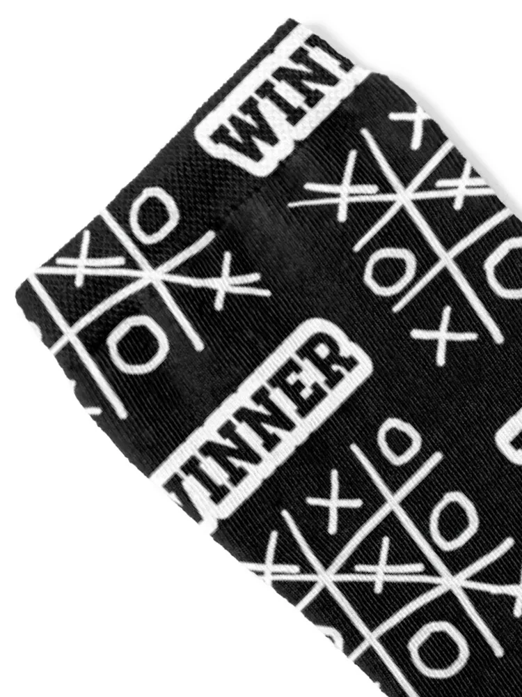 Tic Tac Win. Game Winner. (Black Background) Socks sports and leisure anti-slip Socks Woman Men's