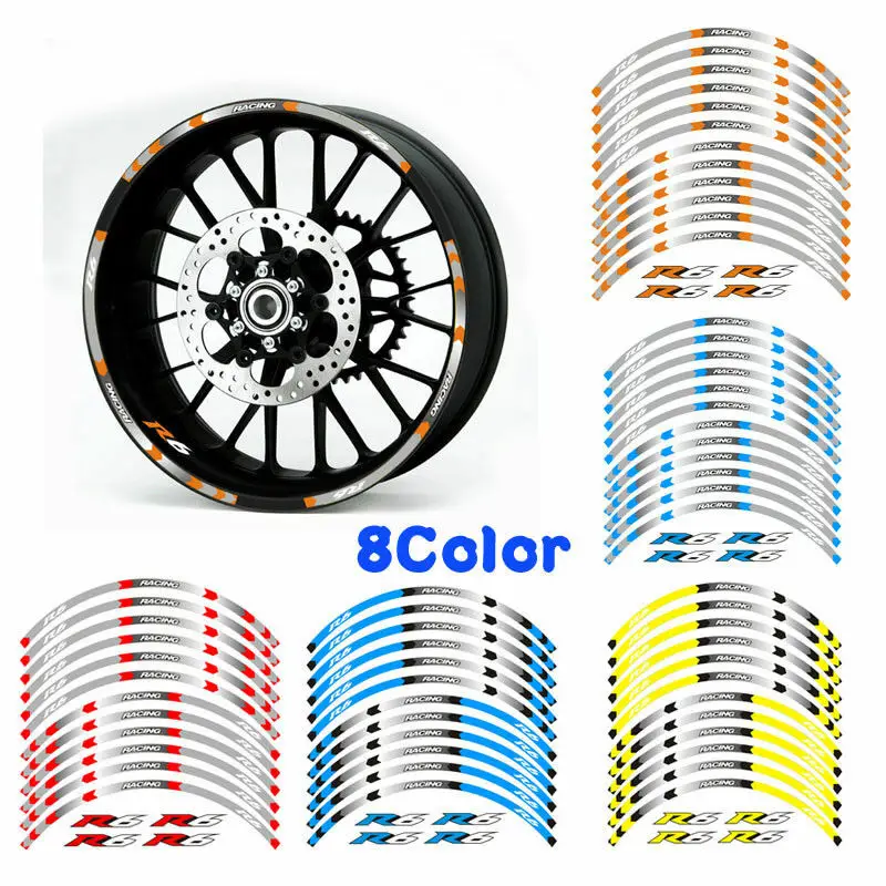 

ДЛЯ YAMAHA YZF R6 ОБОД МОТОЦИКЛА "17 полосок наклейка на колесо наклейка наклейка на ленту наклейки на колеса наклейки