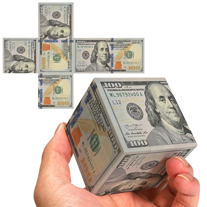Dollars Cube, 3x3 Magic Cube, 3x3x3 Speed Cube Toys, Suitable for Children and Adults, Party Event Gifts, Collectible Souvenir