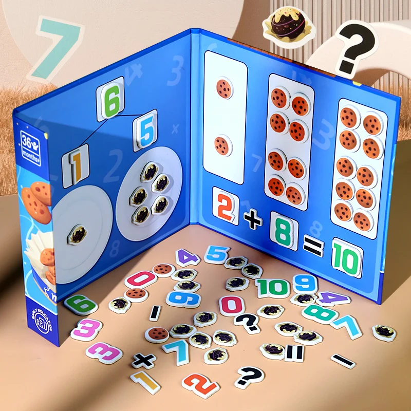 Montessori Magnetic Biscuit Book Math Toy Number Decomposition Addition Subtraction Early Enlightenment Educational Puzzle