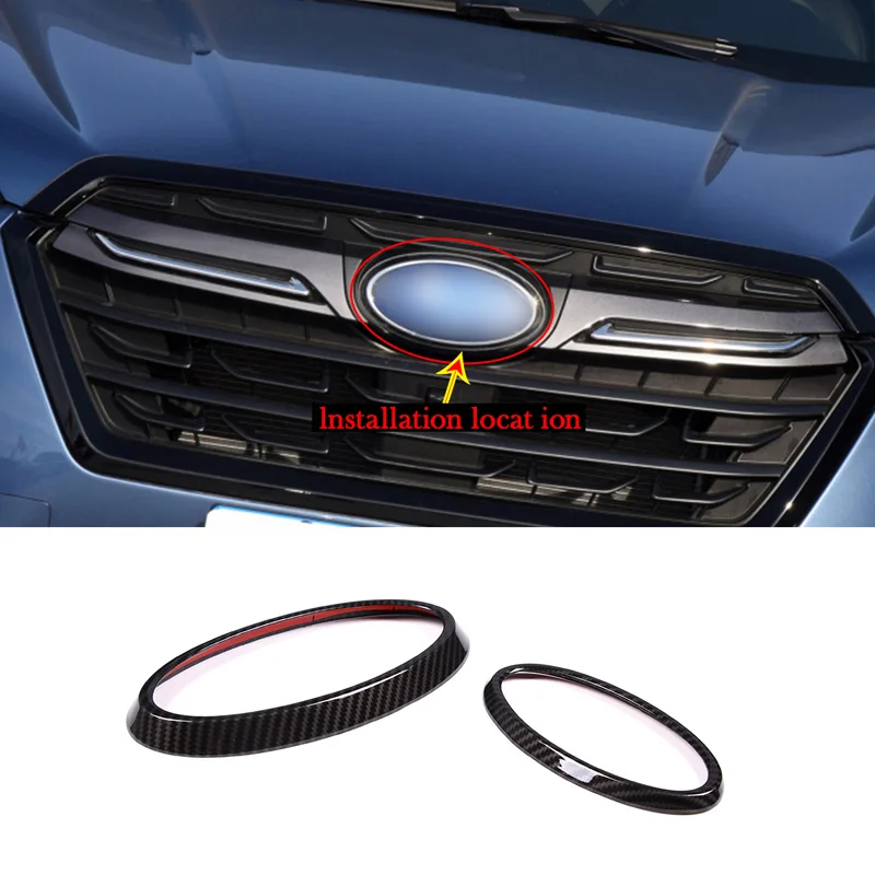 For Subaru Forester 2022+ ABS Carbon Fiber Style Car Front Badge Ring Logo Frame Cover Decoration Trim Stickers Car Accessories - view 5