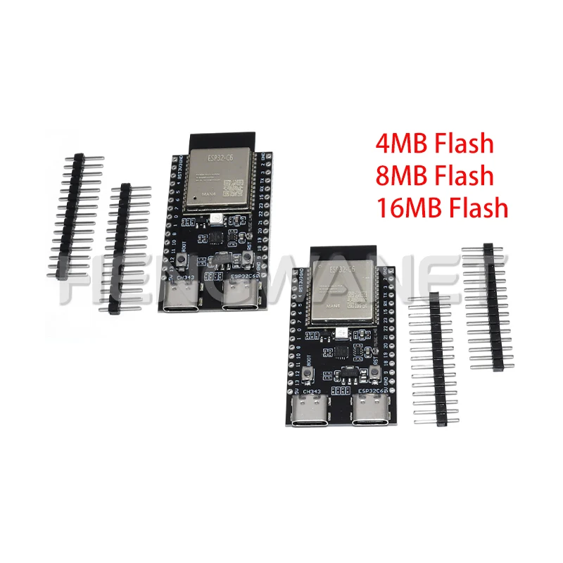 ESP32-C6 ESP32 WiFi+Bluetooth Internet Of Things Dual Type-C Development Board ESP 32 Core Board ESP32-C6-DevKit C N4R2