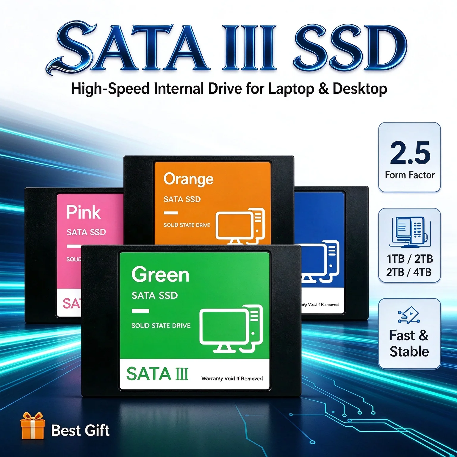 Original 2.5 Inch SATA3 Internal SSD Solid State Drive 500GB 1TB 2TB 4TB Hard Disk Solid State Drive for Laptop Desktop PC