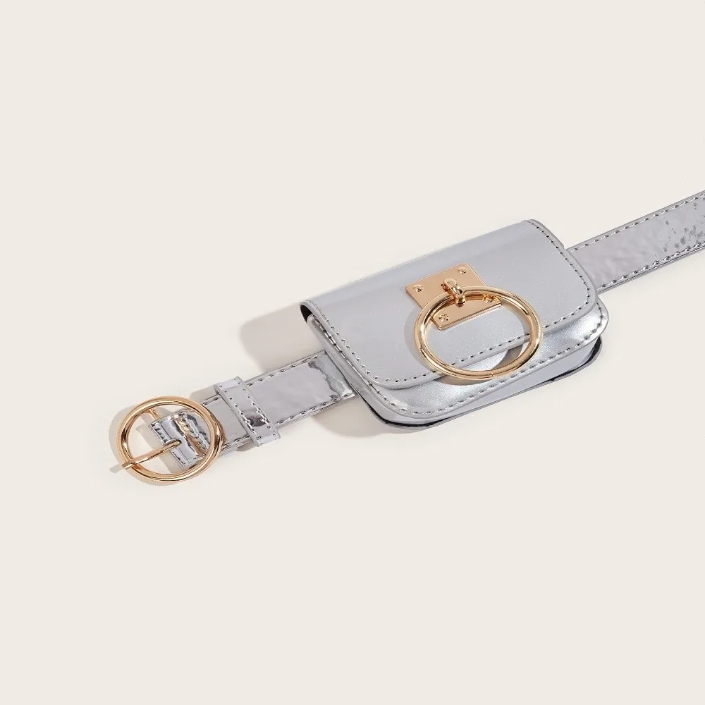 

Новая женская винтажная поясная сумка-кроссбоди для путешествий, готическая поясная сумка-бананка в стиле Y2K из искусственной кожи с металлической пряжкой