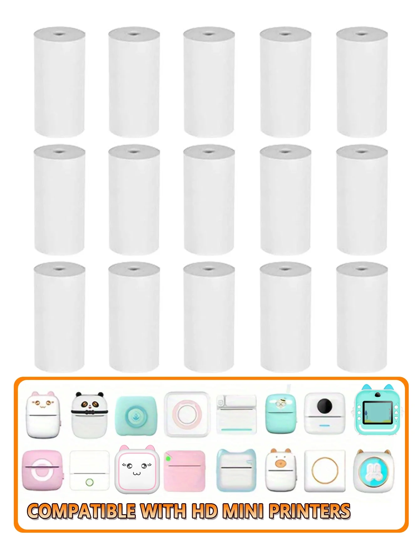 5 szt. Mini Papier do Drukarek Termicznych, Etykiety Termiczne, Biały Papier do Mini Przenośnych Kieszonkowych Drukarek Mobilnych