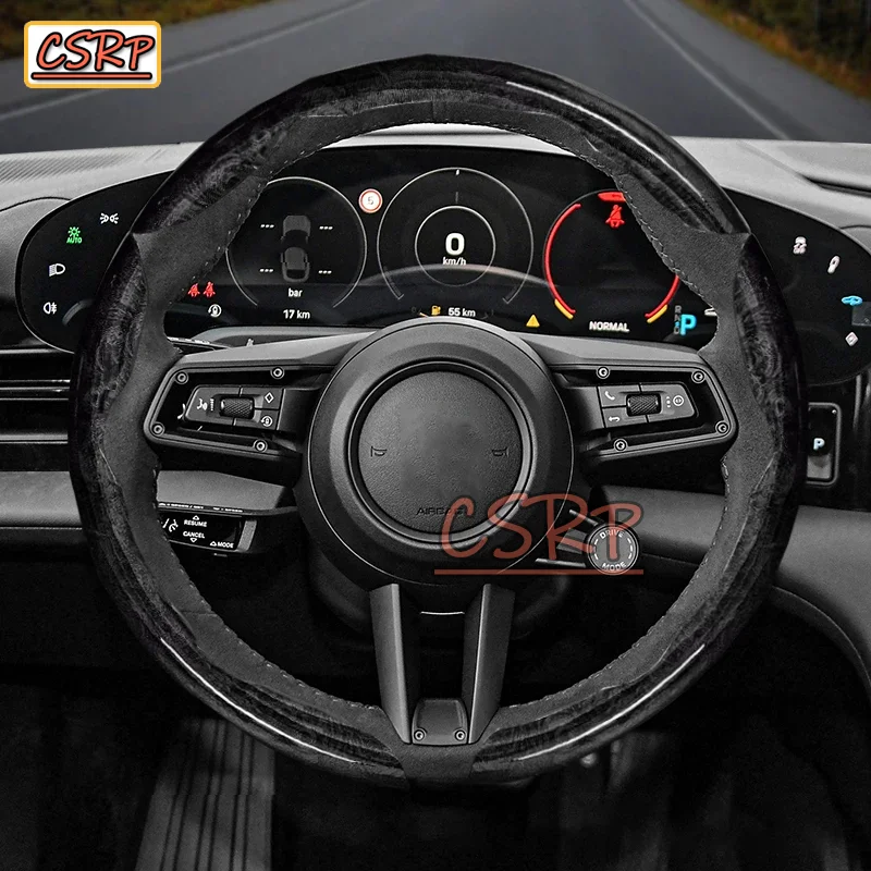 Coprivolante in Legno Adatto per Porsche, Compatibile con Casenne 996, Macan 957, Boxster 986, 718, Alcantara 997 Turbo