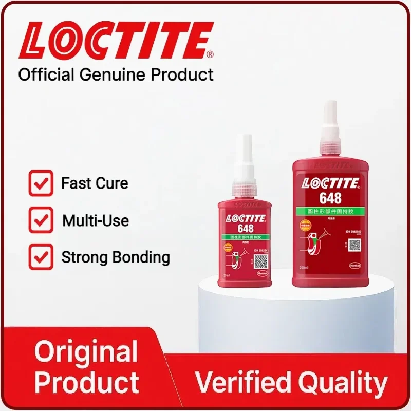 

Высокопрочный удерживающий клей Loctite 648, 50 мл и 250 мл, быстрое отверждение, фиксация и уплотнение ниток, промышленный клей
