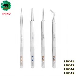 Japan rhino LSW series precision non-magnetic tweezers for burr integrated circuit repair cell phone motherboard tweezer tool
