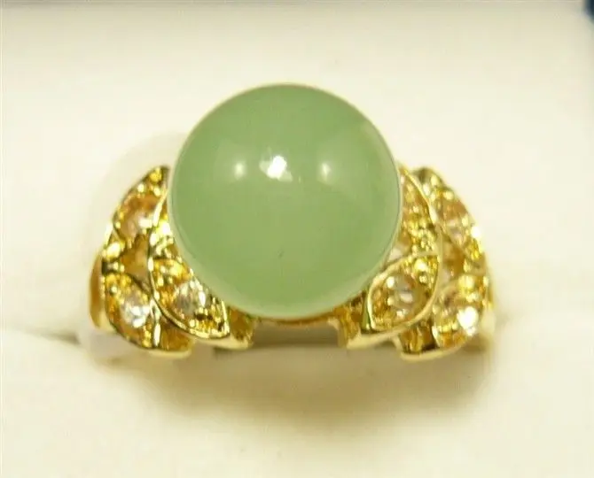 

5 colors!stunning 10mm light green jade ring US size 7,8,9