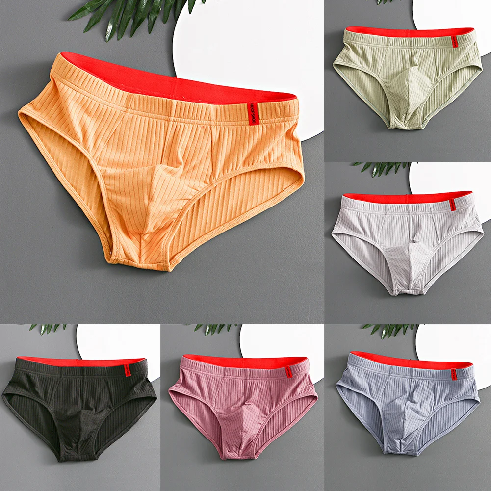 Mens Daily Underwear Solid Brief Cotton Pouch Shorts Panties Pouch Underpants Swimming Trunks Lingeries Трусы Мужские