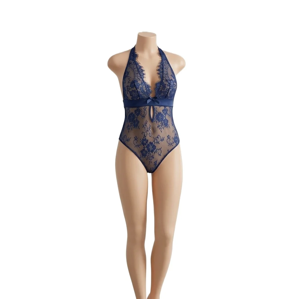 Women Lingerie Dress Backless Lace Babydoll See Through Nightdress Nightgown Sleepwear Underwear