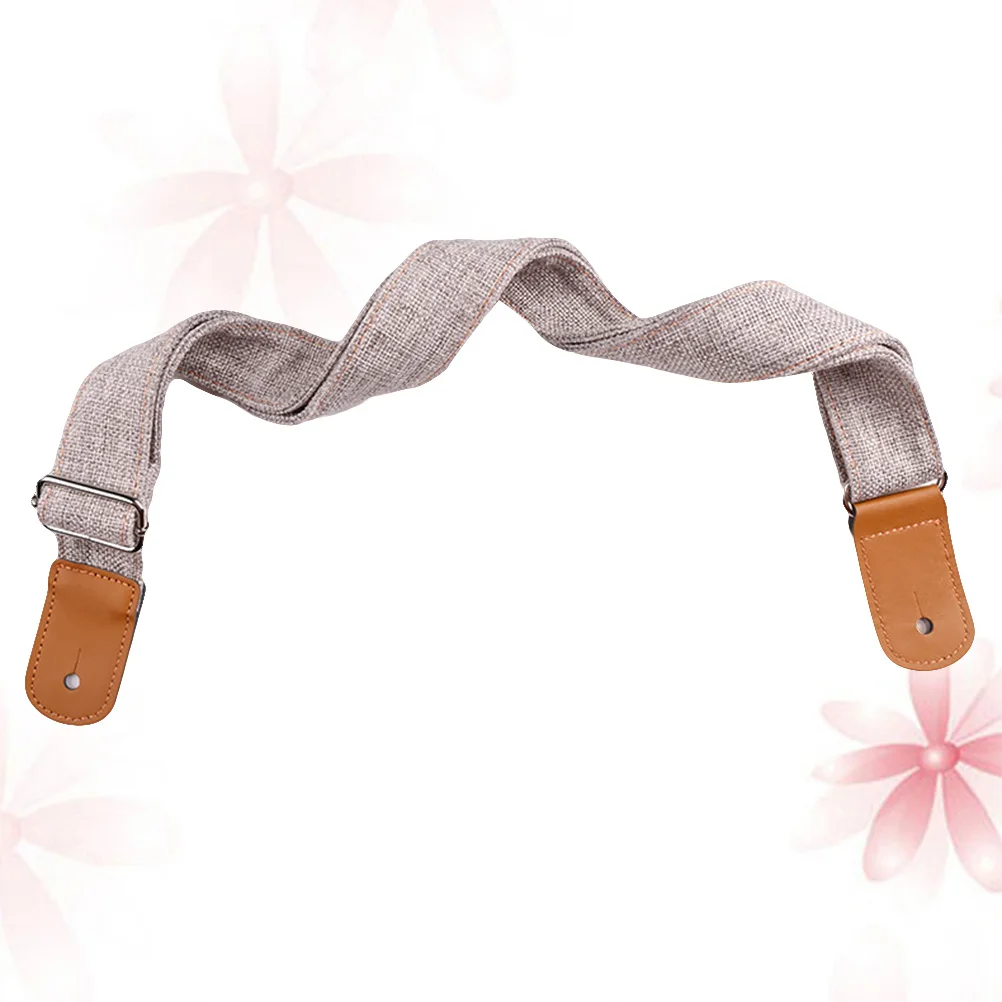 

Strong Design Cotton Linen Ukulele Strap Grey Ends Adjustable Durable Exquisite Sewing Guitar Accessory