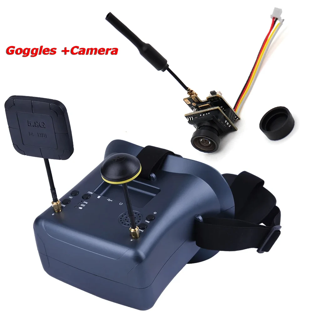 008D 5,8G 40CH 4,3 Zoll 800*480 Video Headset HD DVR Diversity FPV Brille Mit Batterie Kamera für EV800D RC Modell RC FPV Drone