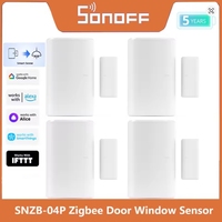 1-10pcs SONOFF SNZB-04P Zigbee Door Window Alarm Sensor For eWelink Smart Security ZBBridge Required Work With Alexa Google Home