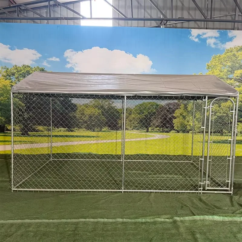 Small Breathable Galvanized Steel Welded Mesh Farm Fence Dog Kennel Foldable for Cats with Zipper Closure