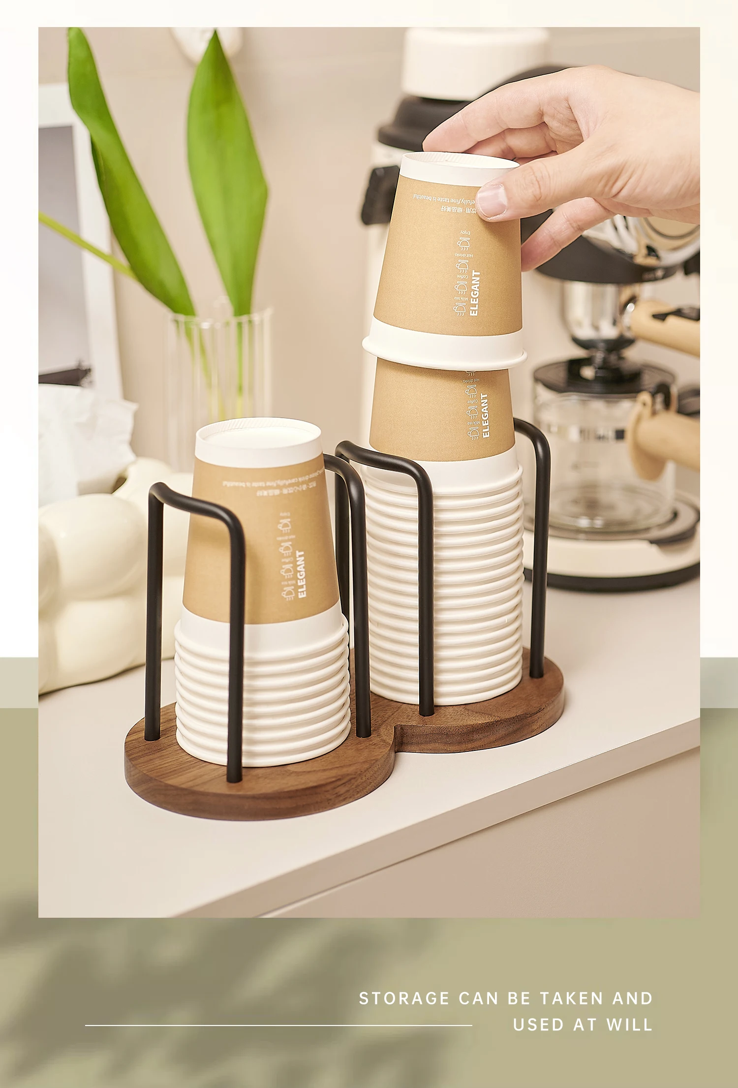 Küche Papier Tasse Halter Einweg Tassen Picker Multifunktionale Desktop Tasse Lagerung Rack Haushalt Kaffee Tasse Halter für Hause – Detail 2