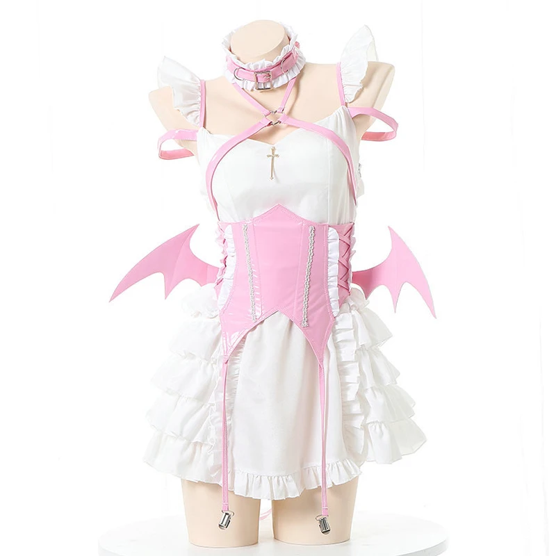 AniLV Anime Girl Lolita Dress Maid Unifrom Cosplay Women Halloween Devil Wings Elf Flower Fairy Outfits Costumes