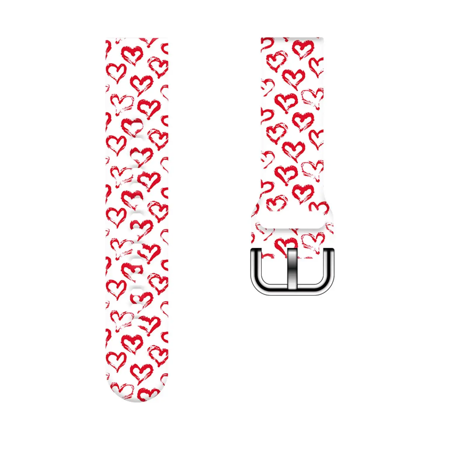 Cinturino rosso con stampa di San Valentino per Samsung Galaxy Watch 7/6/5/4, cinturino universale da 20mm 22mm adatto a 40mm 44mm Xiaomi Huawei Amazfit