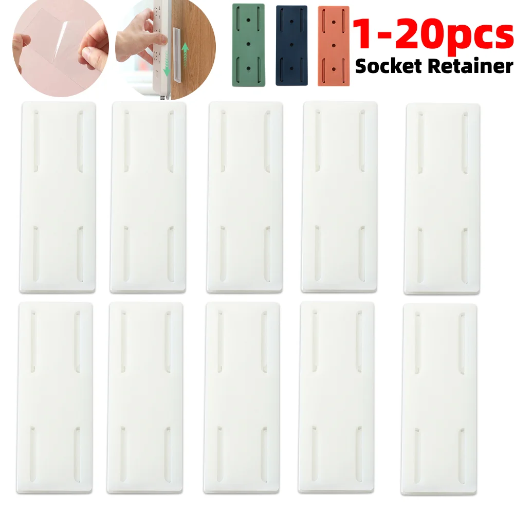 1-20PCS Wall-mounted Electrical Outlets Organizer Self-Adhesive Type Power Socket Racks Punch Free Removable for Kitchen Office