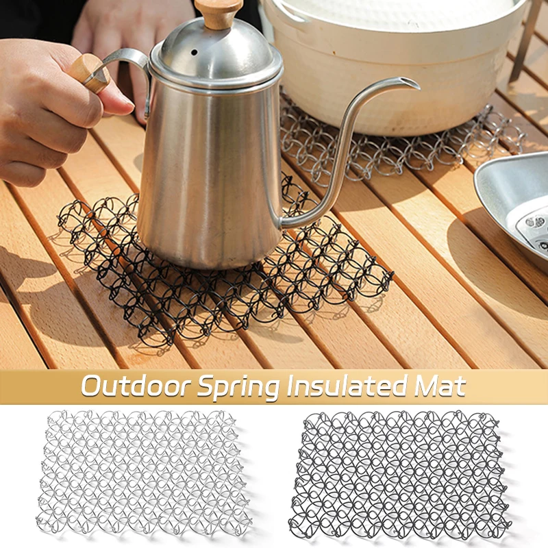 Heat Insulation Mat Outdoor Travel 304 Stainless Steel Coaster Pad Trivet Mat for Hot Dishes Pots and Pans for Camping