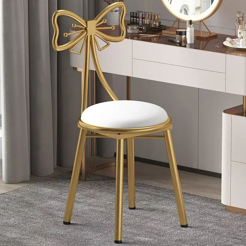 

Internet celebrity makeup dressing stool bow design feeling back comfortable manicure chair home bedroom girls back chair