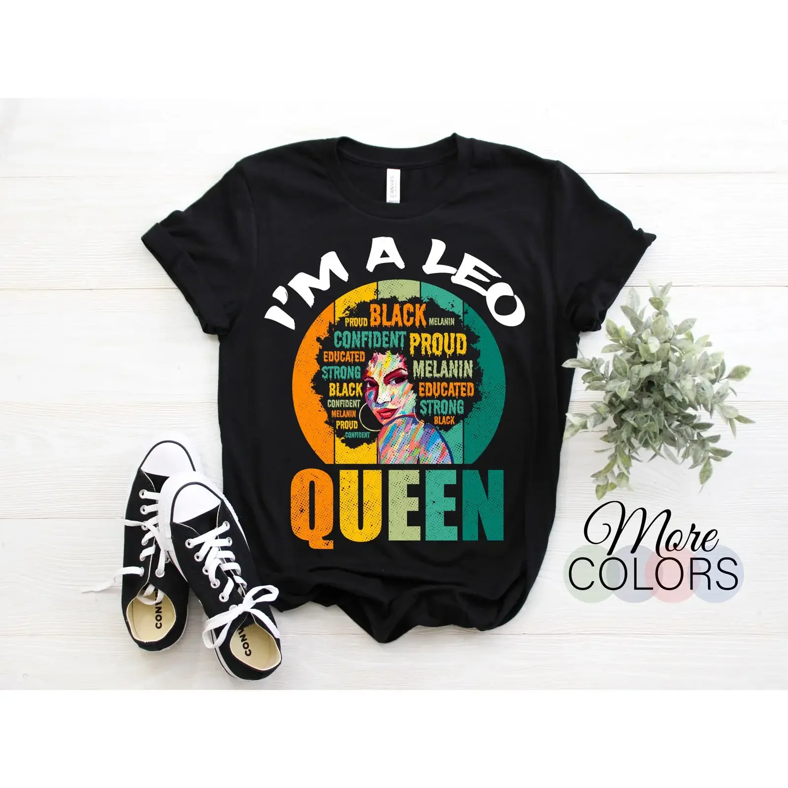 I'm A Leo Queen T Shirt Black Proud Melanin Afro Girl Horoscope Zodiac Astrology Birthday For July August Born Women vintage
