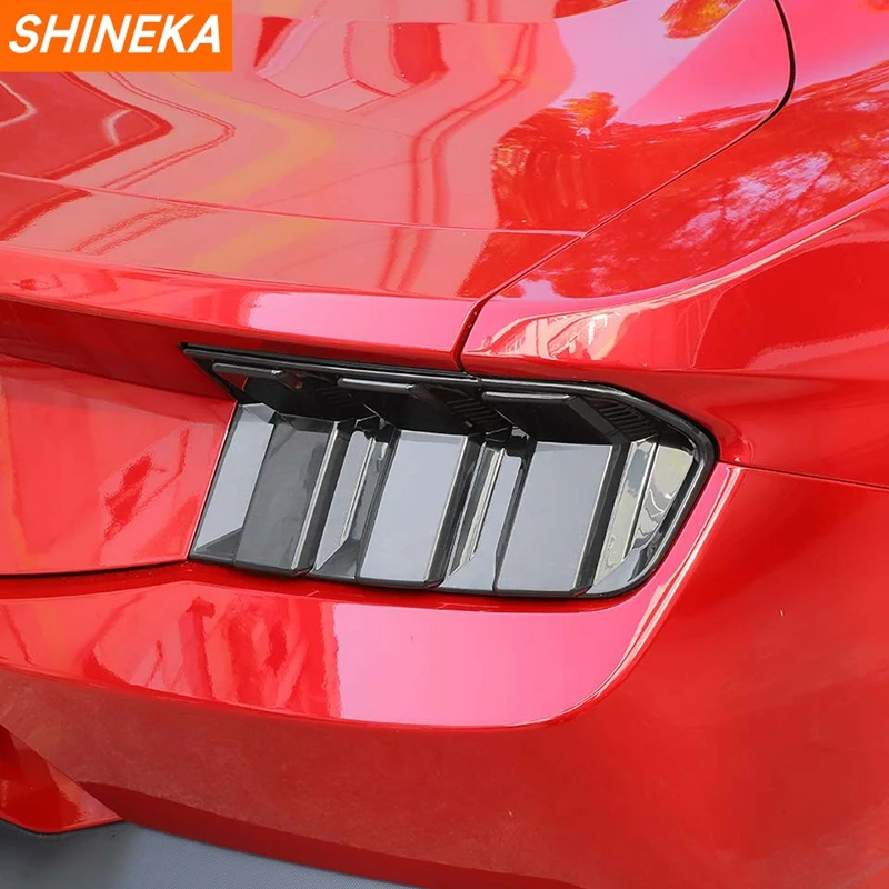 

SHINEKA Car Rear Tail Light Lamp Decoration Cover for Ford Mustang 2024 2025+ Smoked Black Taillight Cover Exterior Accessories