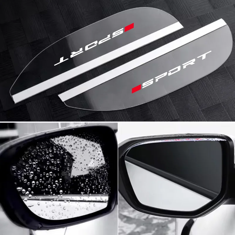 Transparent Car Rearview Mirror Rain Shield, Single Red Sports Rain and Snow Protection, Sunshade, Rain Shield, Transparent Rainproof Car Mirror Waterproof Shield
