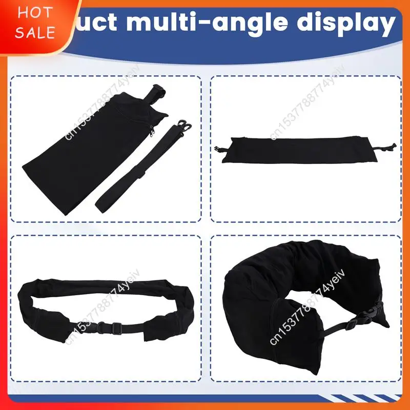 وسادة سفر للأمتعة الإضافية، وسادة رقبة قابلة للحشو أثناء السفر، حجم رقبة قابل للتعديل، يمكن أن تحمل أساسيات السفر A62X