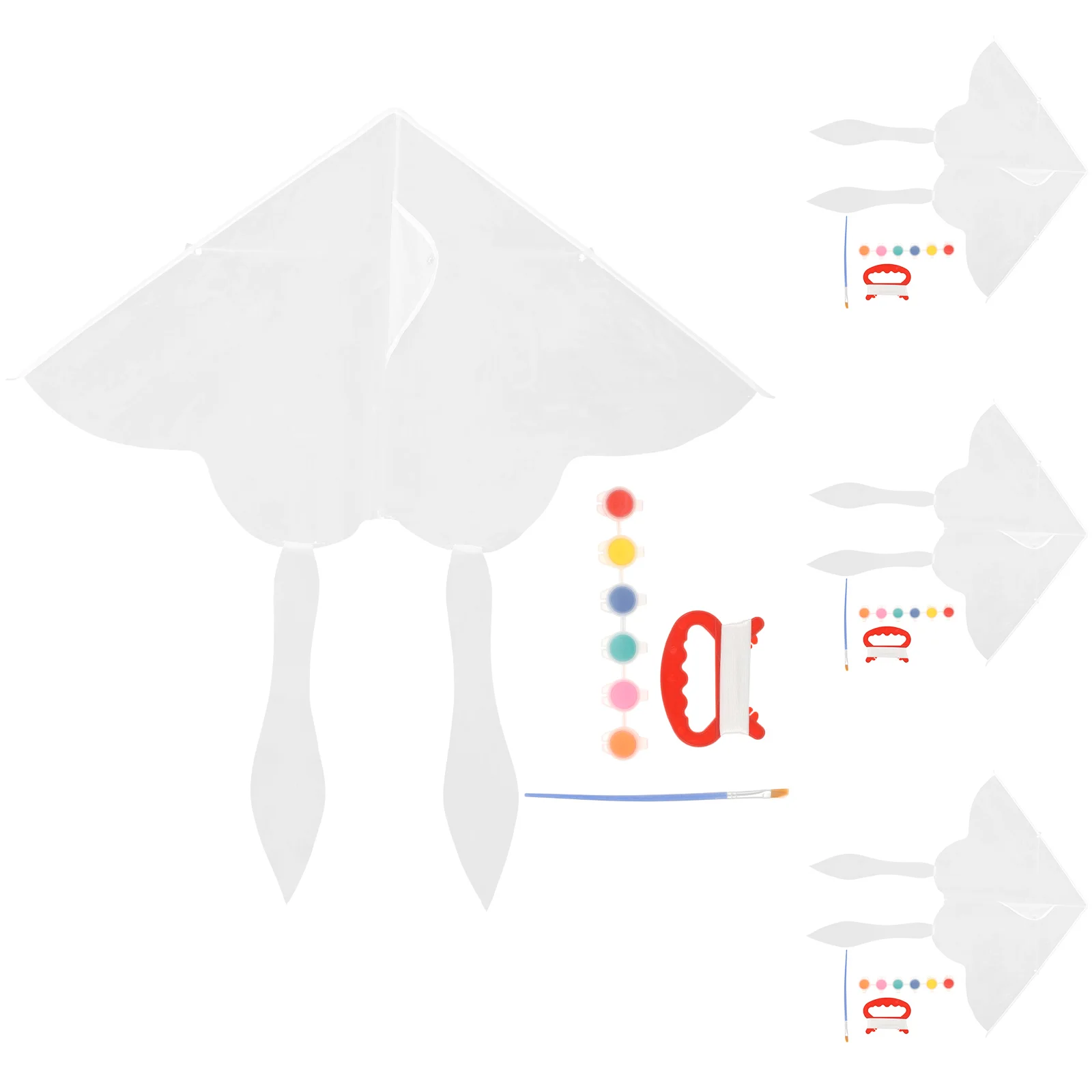 ชุดว่าวเปล่าสำหรับระบายสี 4 ชุด ว่าวสำหรับเด็ก ระบายสีเอง วัสดุโพลีเอสเตอร์ สำหรับตกแต่งและระบายสี