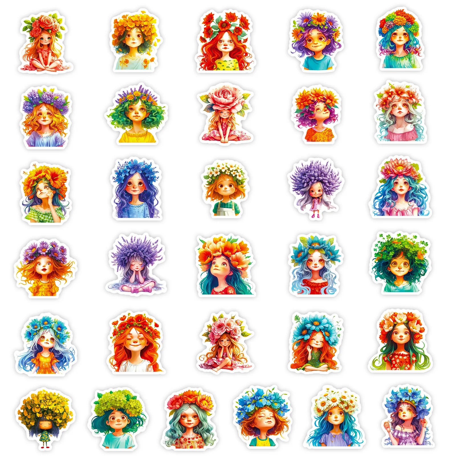 56 pçs flor menina graffiti adesivos bonito meninas dos desenhos animados decalque notebook telefone guitarra copo skate adesivo à prova dwaterproof água brinquedos do miúdo